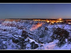 grand canyon village night man pano  Grand Canyon Village