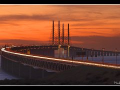 bron lernacken sunset  Öresunds Bro