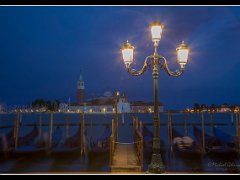 gondolas light : venice